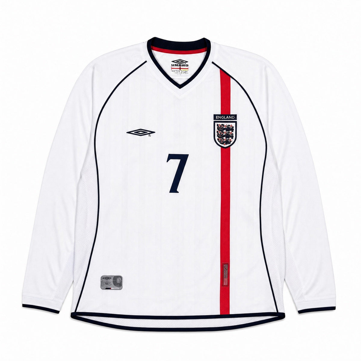 Beckham England Home Long Jersey 2002