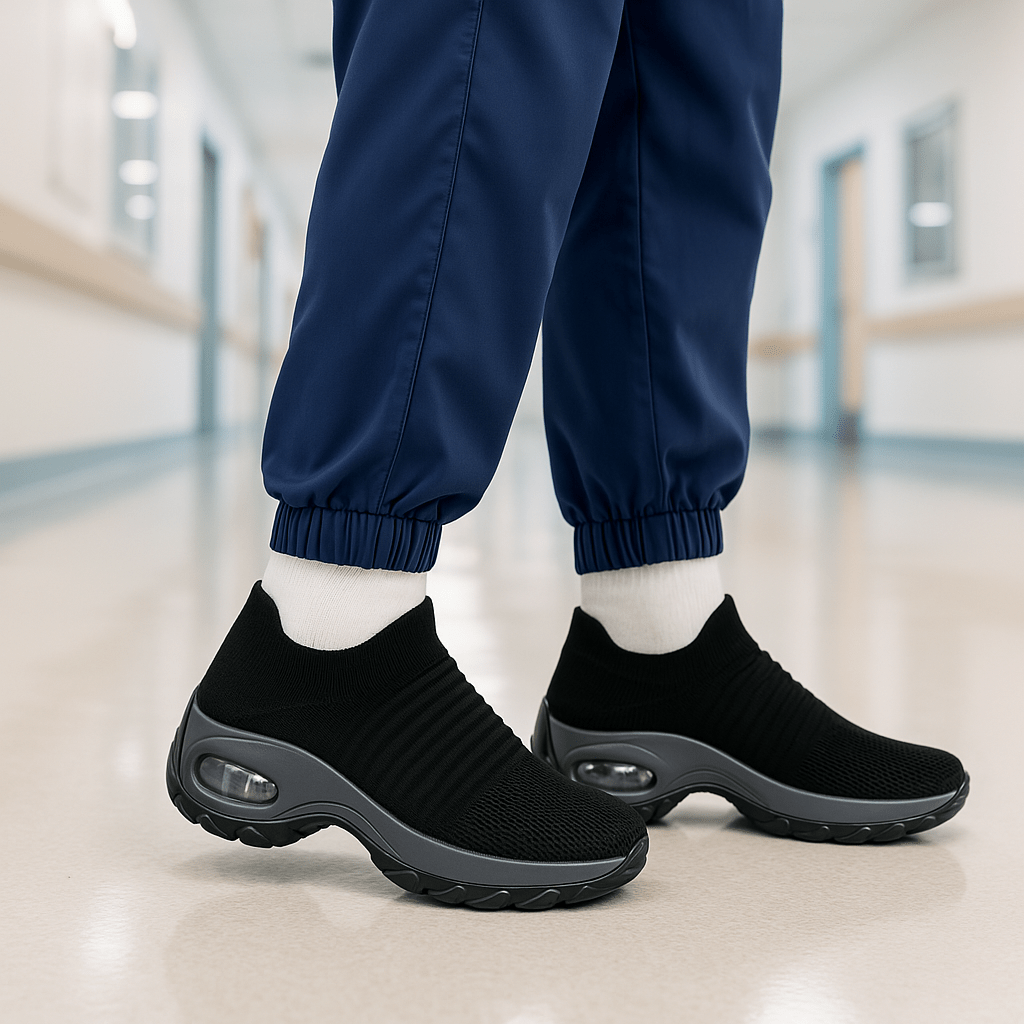 Breathable No-Tie Stretch Shoes - Black Grey