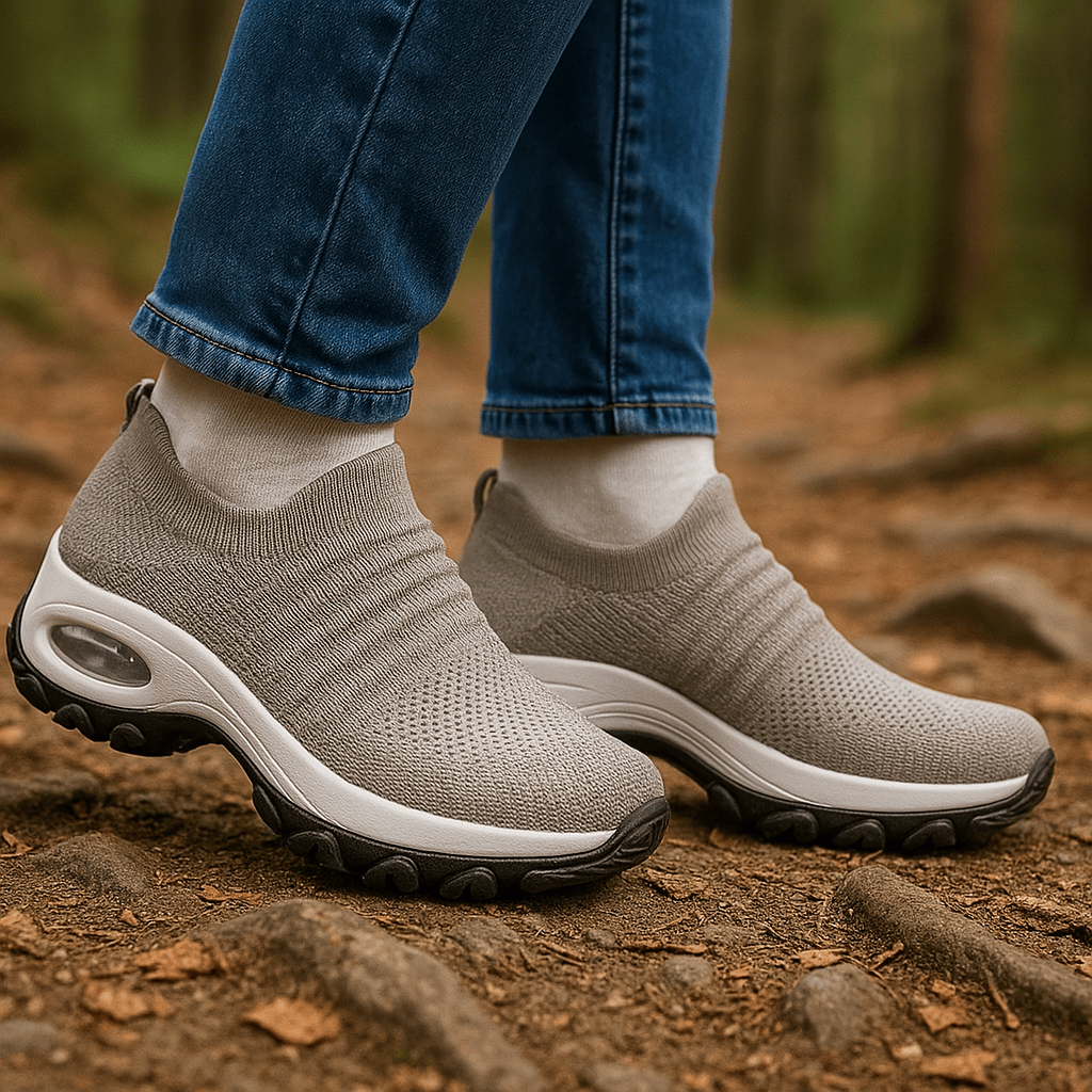 Breathable No-Tie Stretch Shoes - Khaki