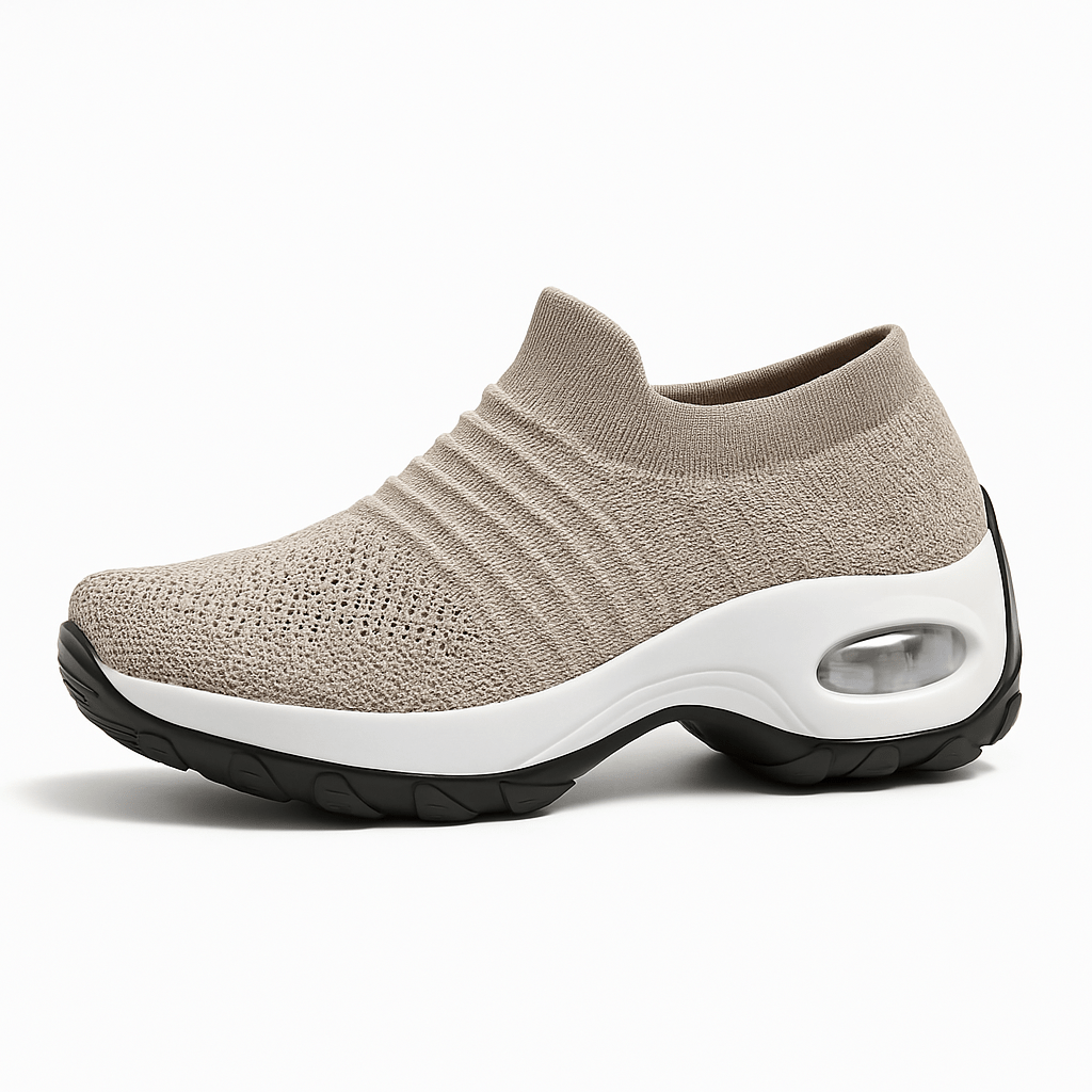 Breathable No-Tie Stretch Shoes - Khaki