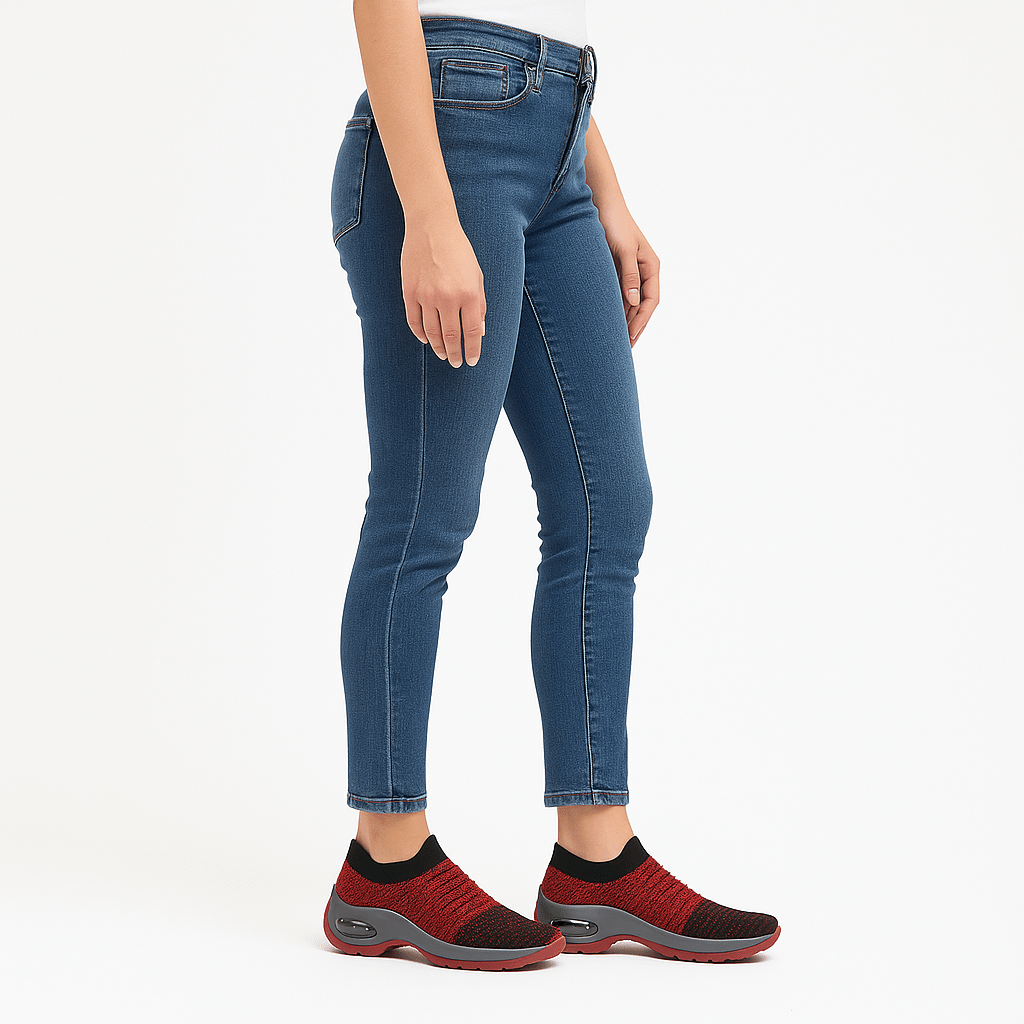 Breathable No-Tie Stretch Shoes - Red