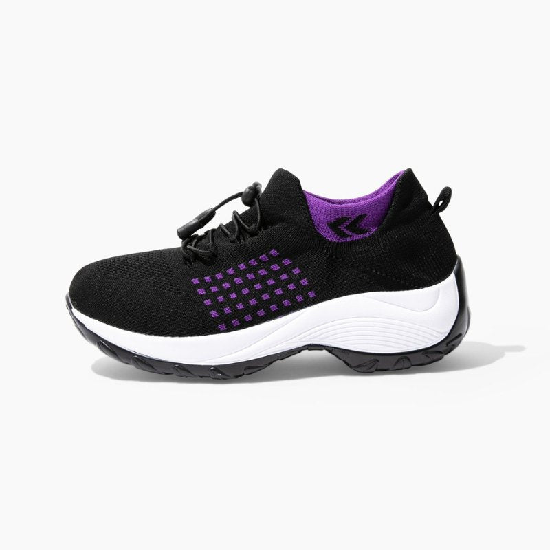 Ortho Stretch Cushion Shoes - Black Purple