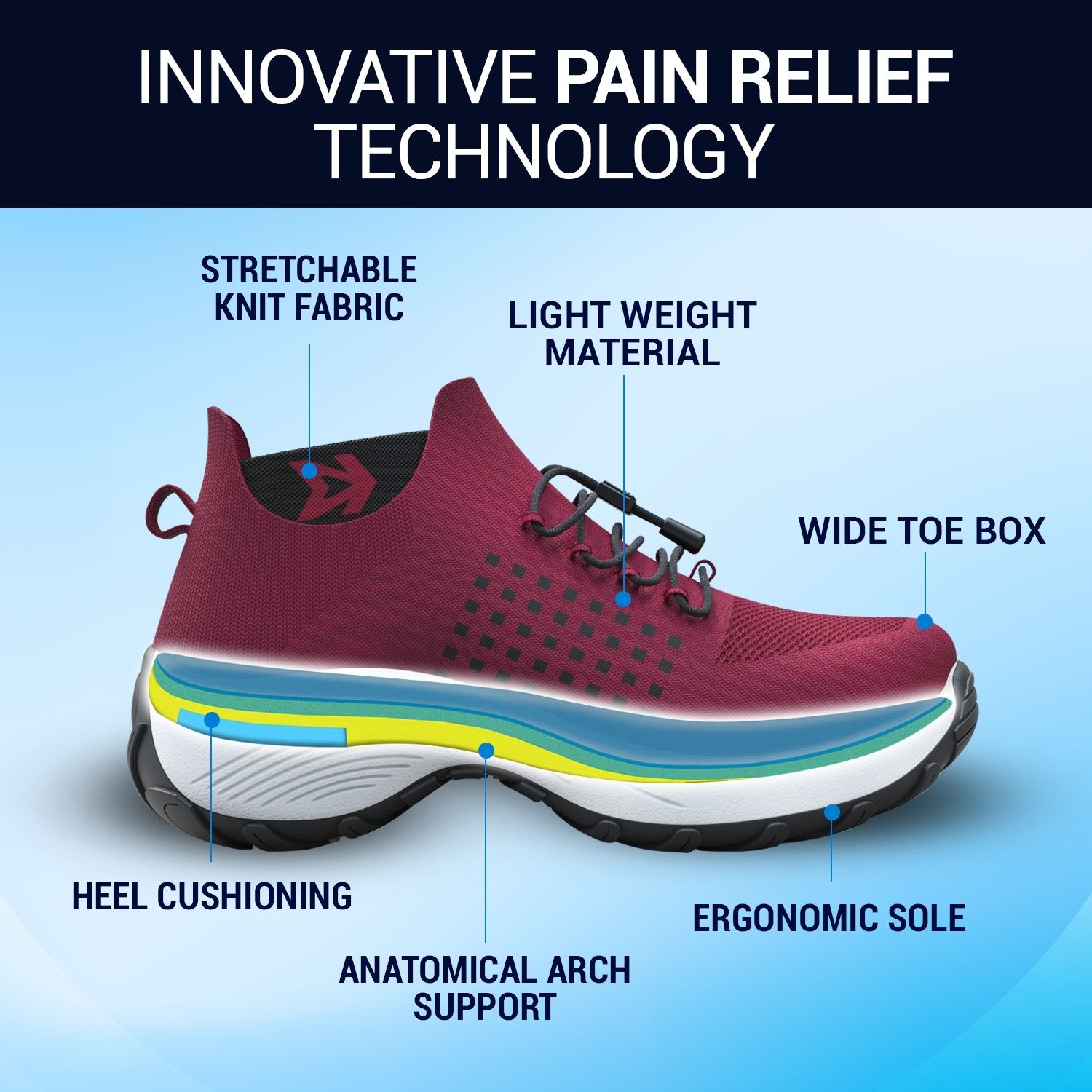 Ortho Shoes Stretch Cushion - Foot Pain Relief