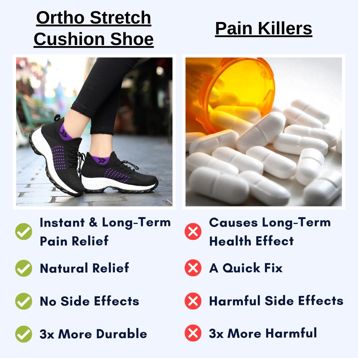Ortho Shoes Stretch Cushion - Foot Pain Relief
