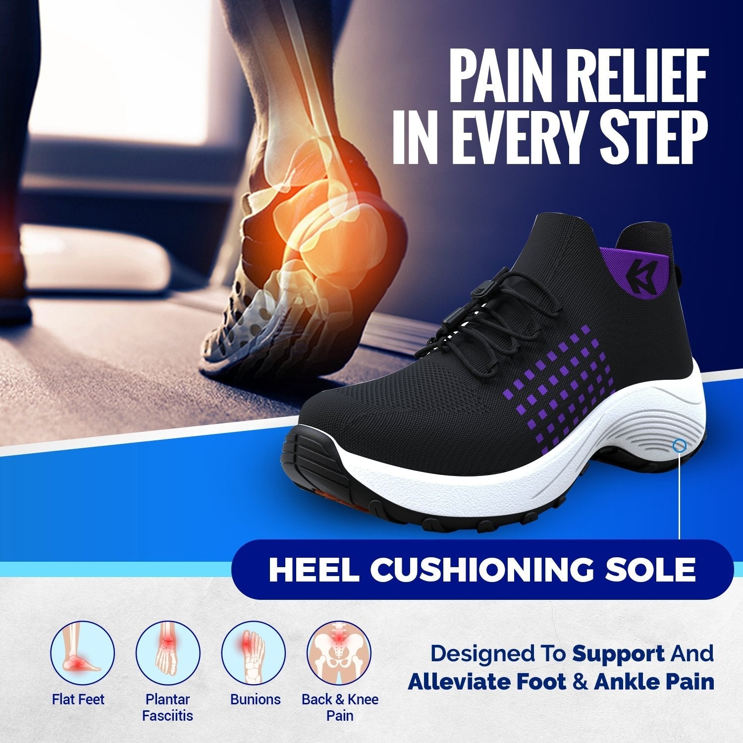 Ortho Shoes Stretch Cushion - Foot Pain Relief