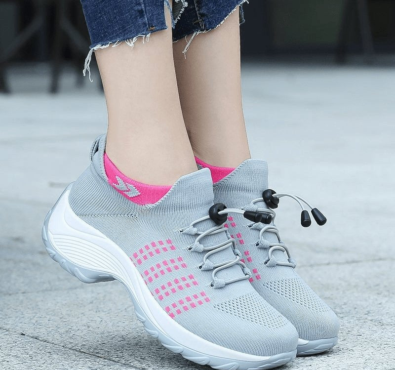 Ortho Stretch Cushion Shoes - Gray Pink