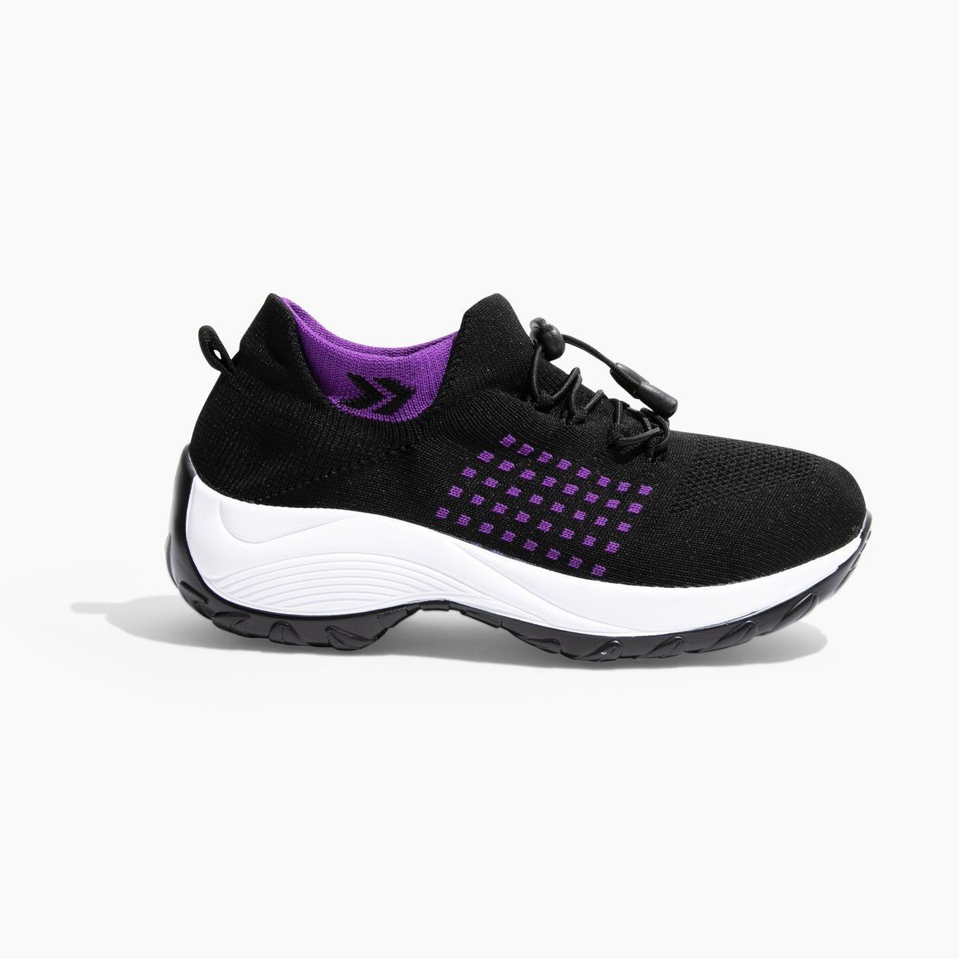 Non-Slip Healthcare Worker Ortho Stretch Cushion Shoes - Black Purple